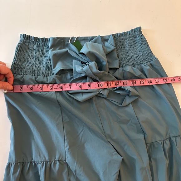 Halara Blue Hi/Waisted Shirred Tie‎ Front Back Wide Leg Palazzo-Like Pants NWT M - Picture 14 of 16